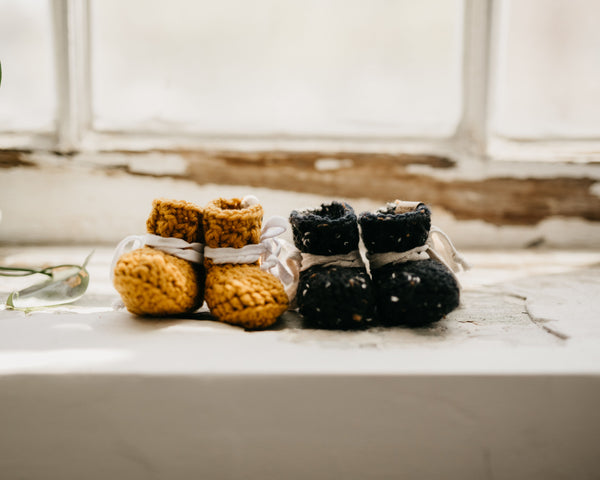 'Black Tweed' Slippers // Baby // Made to Order