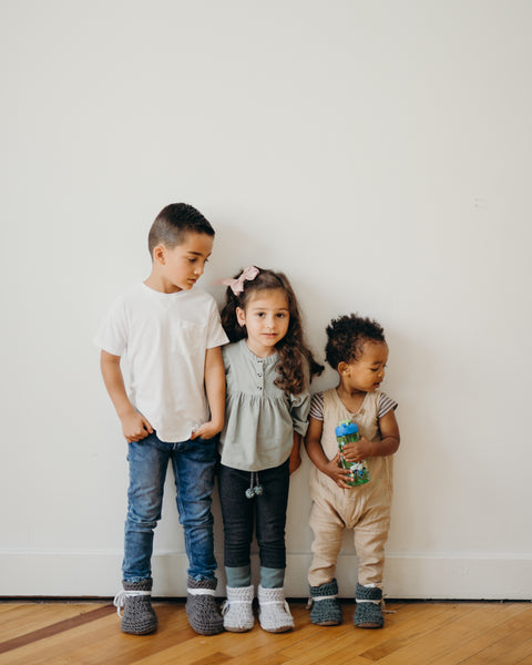 Crochet Pattern: Toddler + Child Leather Slippers - Digital Download