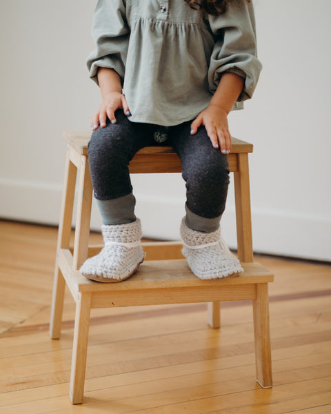 Crochet Pattern: Toddler + Child Leather Slippers - Digital Download