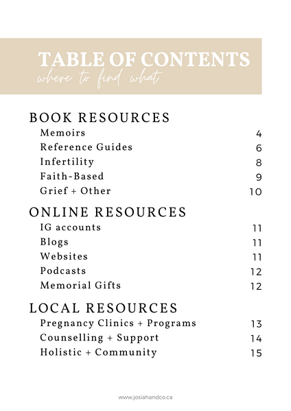 Pregnancy + Infant Loss: a Comprehensive Resource Guide - PDF download