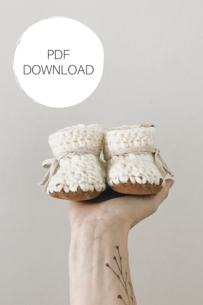 Crochet Pattern: Infant Leather Slippers - Digital Download
