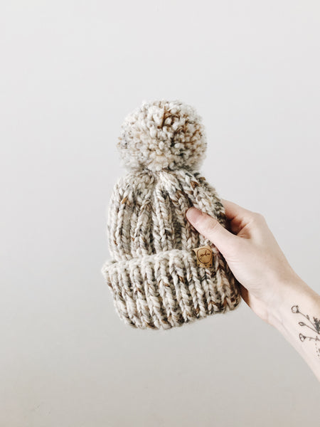 Chunky Knit Hat // Fossil // Child // RTS