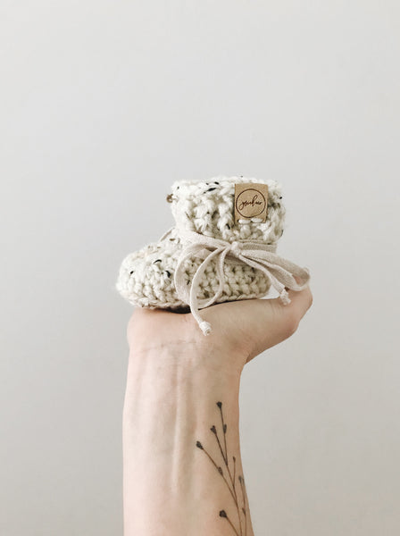 'Classic White Tweed' Slippers // Baby // Made to Order