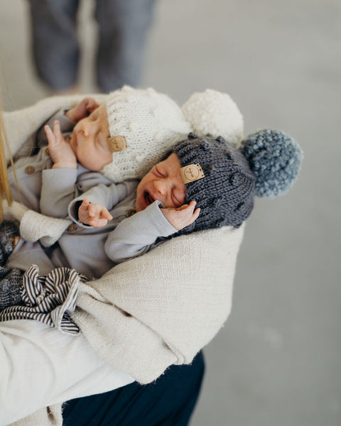 Knit Bobble Hat // Cream // Baby + Toddler // Made to Order