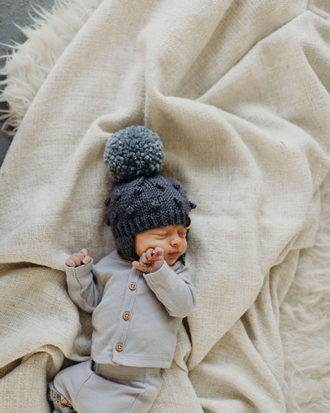 Knit Bobble Hat // Cream // Toddler // RTS
