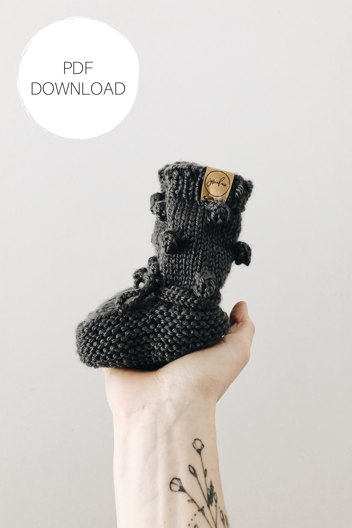 Knit Pattern: Knit Bobble Booties - Digital Download
