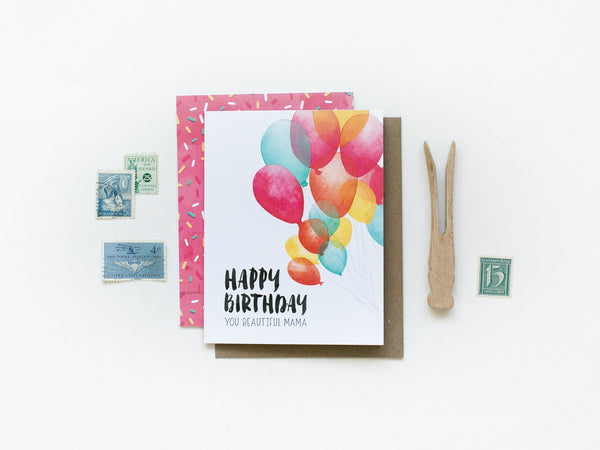 'Happy Birthday Beautiful Mama' Birthday Noble Greeting Card
